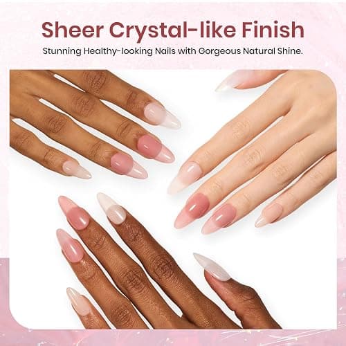 beetles Gel Polish Whispers of Love Jelly Gel Nail Polish Set - 6 Colors Milky White Nude Pink Neutral Sheer Translucent Soak Off UV Gel Nail Kit, Nail Concealer for Salon DIY Manicure Gift Women thumbnail 5