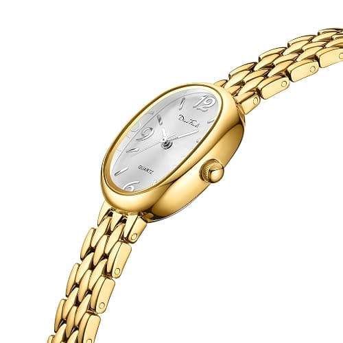 Diaofendi Petite Vintage Oval Gold Women’s Watch, Waterproof Elegant Watch with Japanese Quartz Movement, Adjustable Strap with Tool thumbnail 3