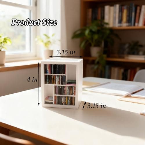 VDFZHL Bookmark Holder Mini Bookshelf for Book Lovers, Decorative Bookmark Display with 100 Mini Books, Small Anxiety Bookshelf, Bookish Gifts and Bookish Items for Reading Nooks (White) thumbnail 2