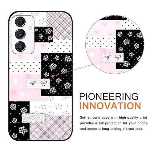 Vulfwela 2 Pack Bowknot Case for Samsung Galaxy A16 5G, Aesthetic Polka Dot Bow Star Checkered Collage Y2K Pattern Design Cute Phone Cover, TPU Shockproof Protective Shell for Samsung A16 5G 6,7" thumbnail 3
