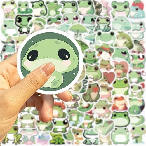 Funny Small Frog Sticker,100Pcs Cute Cartoon Animal Stickers for Kids Teens Student Teacher Reward School Party Classroom Decoration DIY Crafts Favor Supplies Vinyl Decar for Water Bottle Laptop(frog) thumbnail 7