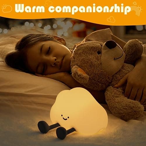 YISUN Cloud Night Light, Cute Silicone Nightlight for Baby Toddler, Rechargeable LED Nursery Lamp with Timer, 3 Level Dimmable Soft Squishy Night Lamp Gift for Bedroom Kids Room Decor thumbnail 6