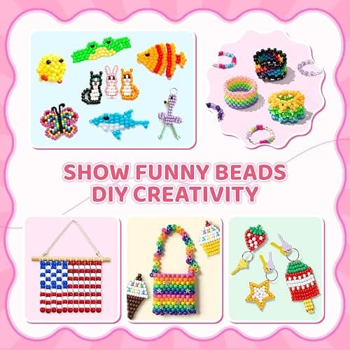Umikk 10,000PCS Pony Beads Bulk, 48 Colors 6x9mm Plastic Kandi Beads for DIY Bracelet Making Hair Braiding Kandi Jewelry Key Chains Crafts Gifts (5.73LB, Shockproof Packaging) thumbnail 6