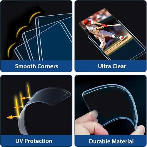 200 Card Sleeves Hard Plastic, 3"x 4" Trading Card Holder, Sports Cards Protectors for Top Baseball Game Sports Cards Cases (100 Hard Sleeve + 100 Soft Sleeves) thumbnail 4