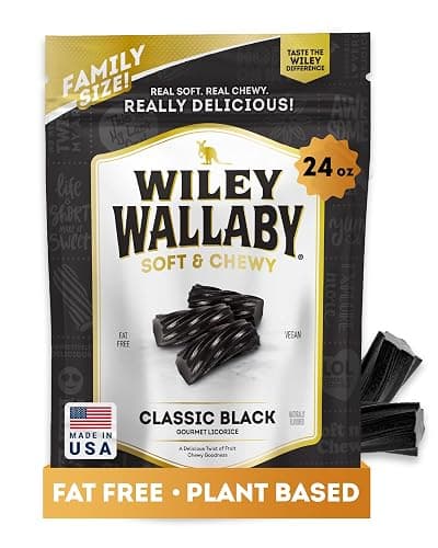 Wiley Wallaby Licorice 24 Ounce Classic Gourmet Soft & Chewy Australian Black Licorice Candy Twists, 1 Pack - Image 1