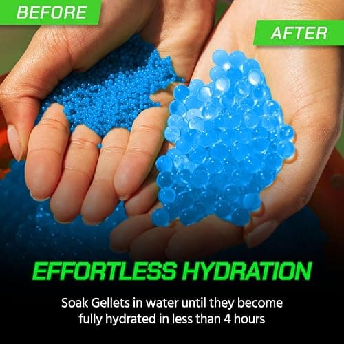 Gel Blaster Gellets Refill Ammo, 100,000 Blue Gellets - All-Natural Eco Friendly, Non-Toxic, Non-Staining & Non-Irritating Water Based Gel Balls - Made Specifically for Gel Blaster thumbnail 3