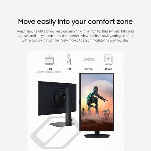 SAMSUNG 32-Inch Odyssey G50D Series QHD Fast IPS G-Sync Compatible Gaming Monitor, 1ms, VESA DisplayHDR 400, 180Hz, AMD FreeSync, Adjustable Stand, Eye Saver Mode, LS32DG502ENXZA, 2024 thumbnail 7
