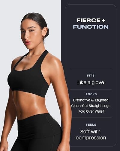 Aoxjox Women's Workout Fold Over Waist Straight Leg Bottoms Lumastretch™ Gym Yoga Pants 31"/33"/35" thumbnail 3