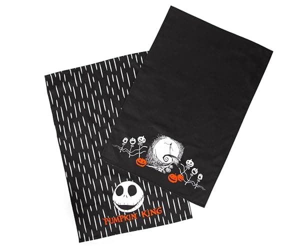 Disney The Nightmare Before Christmas Jack Skellington Black Hand Towels, Set of 2 | Quick-Dry Wash Cloths, Absorbent Dish Towels | Disney Kitchen Accessories and Home Decor - Image 1