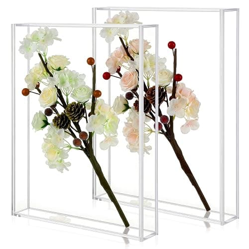 2 Pcs Acrylic Shadow Box, Shadows Box DIY Frames Tabletop/Wall Mount Assembly Cases, Clear Acrylic Display Cases for Crafts Display Wedding Memory Dried Flower Book Shop Decor (8 x 10'') - Image 1