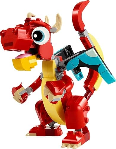 LEGO Creator 3in1 Red Dragon Toy to Fish Figure to Phoenix Bird Model, Animal Figures Set, Gifts for 6 Plus Year Old Boys, Girls and Kids 31145 thumbnail 8