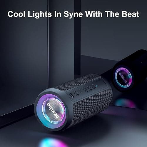 Ortizan Bluetooth Speaker, Portable Wireless Bluetooth Speakers With Led Light, Louder Volume & Enhanced Bass, IPX7 Waterproof, 30H Playtime, Durable Loud Outdoor Speaker for Travel, Sport thumbnail 6