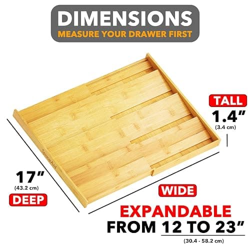 SpaceAid Bamboo Spice Drawer Organizer, (Need 3" Deep Drawer) Expandable 4 Tier Spices Rack for Cabinet, Kitchen Seasoning Storage Insert (Jars Not Included, From 12" to 23" Wide) thumbnail 2