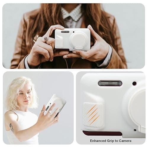 RAIALL Case for KODAK PIXPRO FZ55 Digital Camera, Soft Silicone Protective Case for KODAK PIXPRO FZ55 Vlogging Camera, Lightweight FZ55 Camera Case Cover Grip Body Skin, White thumbnail 3