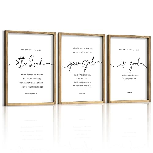 Heiple The Lord Your God Is Good Wall Decor 11"x14" Framed Wooden Wall Sign for Home Decor Farmhouse Vintage Rustic Living Room Minimalist Christian Wall Art (Brown, 11”x14”) - Image 1
