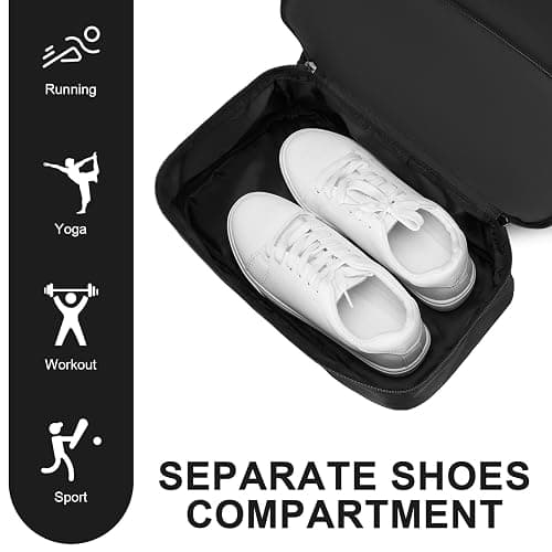 seyfocnia Sac à dos de sport pour femmes et hommes, sac à dos léger avec compartiment pour chaussures, sac de sport imperméable, sac d'entraînement, sac à dos décontracté pour voyage, M thumbnail 3