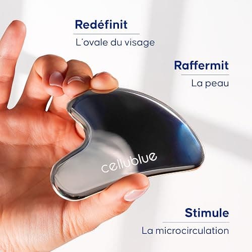 Gua Sha Métal Visage – Accessoire de Massage Facial en Acier Inoxydable – Sculptant & Raffermissant – Spécial Double Menton – Effet Froid Décongestionnant thumbnail 2