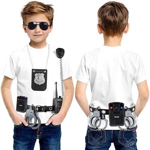 Deluxe All-in-One Police Accessories Role Play Set for Kids, Police Gear Toys Include Police Badge, Handcuffs, Belt... 8PCS Cop Accessories for Kids, Police Officer Costumes Birthday Gifts thumbnail 7