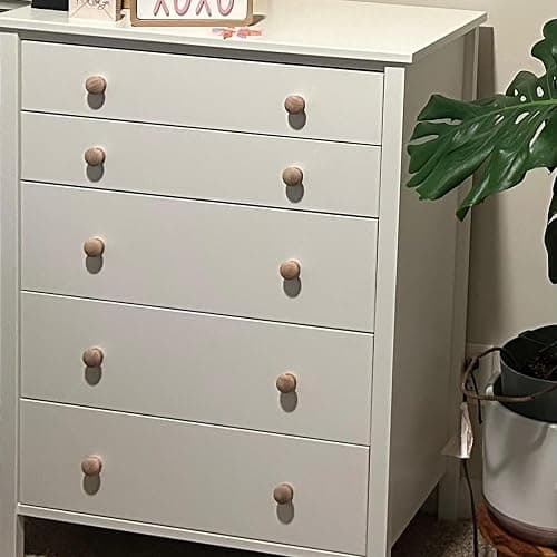 Cangder 20Pcs Wooden Cabinet Knobs Unfinished Wood Knobs for Dresser Mushroom Drawer Knobs Pulls Handles (1.3" Dia., 1" Height, with Screws) thumbnail 8