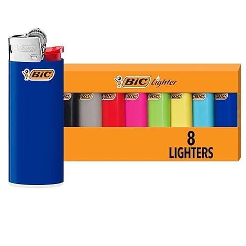 BIC Mini Lighters, Reliable and Safe, Lighters for Candles, Assorted Colors, 8-Pack of Pocket Lighters (Colors May Vary