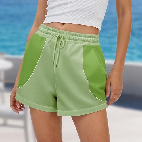 domirica Women Sweat Shorts Elastic Waist Fashion Athletic Shorts for Women Baggy Sweats with Pocket Trendy Street Wear thumbnail 2