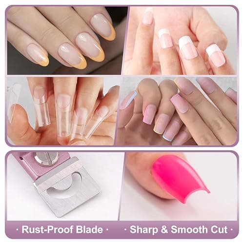 Light Pink(Matte) Premium Nail Clippers with Magnets Sizers for Acrylic Nails, Artificial Fake Nail False Nail Tip Cutter Trimmer Manicure Pedicure Sharp Blade Clip Tool For Salon Home Art Beauty thumbnail 7