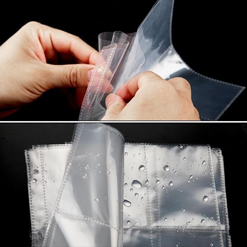 Sammelkarten Hüllen 400 Pockets Leere Pokemon Hüllen Photocard Sleeves 50 Seiten Doppelseitiges Sammelalbum Transparent Karten Folien Trading Einzeln für 3 Löcher Ringbüchern zum Sammeln und Tauschen thumbnail 6