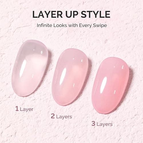 MelodySusie Jeweliver Gel Nail Polish, 0.5Fl.oz light Fairy Floss Gel Polish Pink Color Soak Off UV LED Light Cure Gift for Women Manicure Nail Art DIY at Home B6608 thumbnail 2