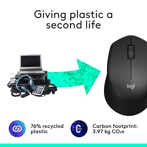 Logitech M330 SILENT Wireless Mouse, 2.4GHz with USB Receiver, Optical Tracking, Quiet & Lightweight, Long Battery Life, for PC, Mac, Laptop, Chromebook - Black thumbnail 5