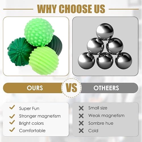 JISPUL Magnetic Sensory Fidget Balls, 8Pcs Magnet Balls Fidget Toys for Adults & Teens with ADHD, Autism, Anxiety, Weighted Magnetic Fidget Balls for Travel, Office & Stocking Stuffers thumbnail 5