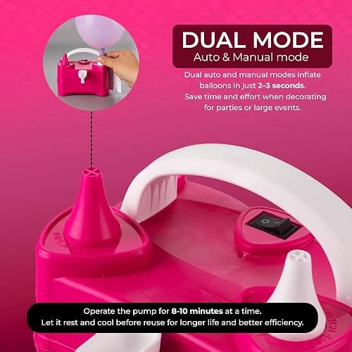 Scott 11 Electric Balloon Pump with Dual Nozzle, Portable Balloon Inflator 220v-240v 600w, Electric Air Pump for Birthdays, Parties, Wedding and Event Decorations thumbnail 3