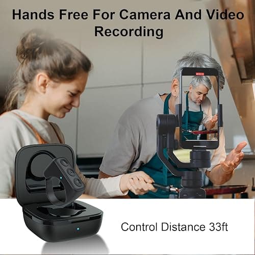TIK Tok Bluetooth Remote Control Page Turner for iPhone Android Ipad Cell Phone Camera Remote Shutter Selfie Button, Bluetooth Ring for Kindle (Black) thumbnail 4