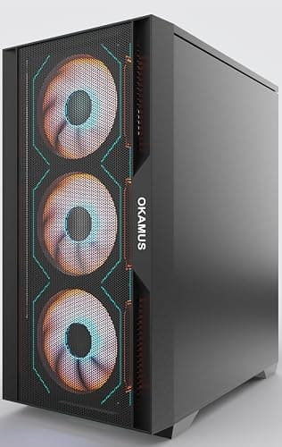 OKAMUS Gaming PC, i7 6700 CPU Up to 4.0GHz, RX 590 2304 SP 8GB DDR5 Graphics Card, 512 GB M.2, 16 GB RAM Pre-Built Computer, ARGB Fans x 4, Win 11 Home，WiFi 6 + BT 5.3, 400W PSU (RX 590+512GB+16GB) thumbnail 5