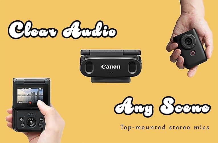 Canon PowerShot V10 Camera, Content Creator Compact Vlogging Camera, Fixed 19mm Wide-Angle Lens, 4K Video, Face Detection, Built-in Microphone, Live Streaming, Built-in Stand, Black thumbnail 3