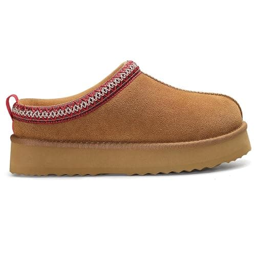 KIDMI Genuine Suede Platform Slippers for Women Fuzzy Winter Warm Shoes Indoor Outdoor thumbnail 9