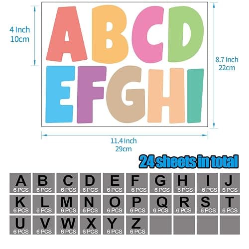 Bemeol 234 Pieces 4 Inch Bulletin Board Letters Alphabet Cutout Letter for Bulletin Board Display Home Classroom School Decor(Colorful) thumbnail 3