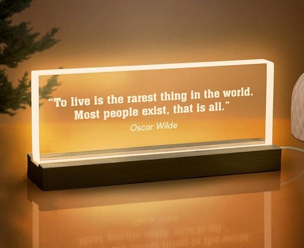 Custom Quote Plaque – Personalized Acrylic Sign with Your Words, Optional LED Light Base - Image 1
