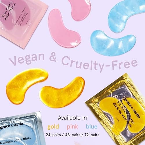 grace & stella Award Winning Under Eye Mask (Blue, 6 Pairs) Reduce Dark Circles, Puffy Eyes, Undereye Bags, Wrinkles, Gel Under Eye Patches, Nurse Gifts, Vegan Cruelty-Free Self Care thumbnail 6