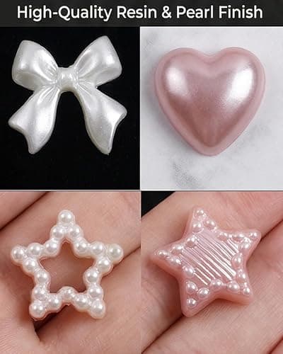 Elegant Nail Art Decorations - 3D Flatback Pearls, Crystal Rhinestones and Gold Bows for Professional Salon Nail Design, Luxury Manicure Supplies for Women thumbnail 6
