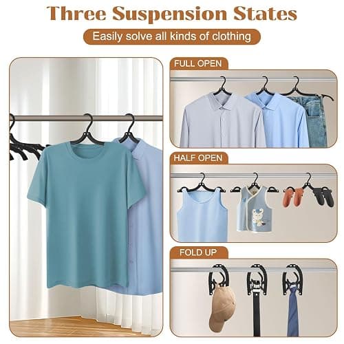 12 Pcs Travel Hangers Portable Foldable Hangers for Cruise Essentials 2026 | Cruise Must Have Clothes Hangers Travel Cruise Ship Essentials for Suitcase Luggage Camping Road Trip Fly Vacation Organizer thumbnail 3