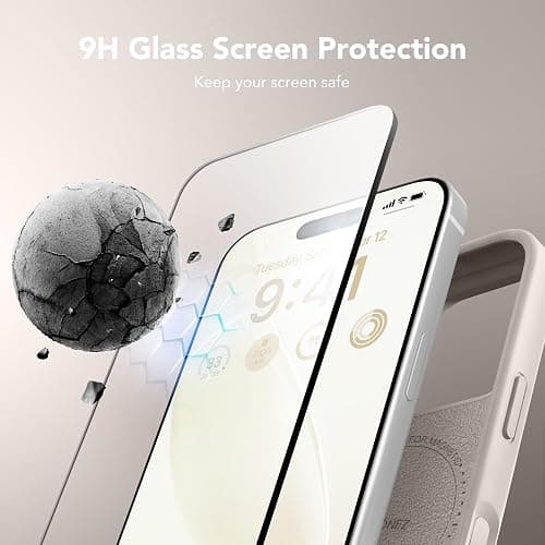 GONEZ Magnetic for iPhone 16 Pro Case, [Compatible with MagSafe] Anti-Scratch Microfiber Lining & Screen Protector, Silicone Camera Control, Shockproof Slim Phone Cover 6.3 inch, Stone thumbnail 4