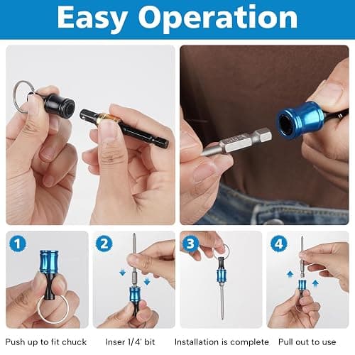 12PCS Bit Holders 1/4 Socket, Hex Shank Screwdriver Bit Holder for Impact Driver Drill Bit Keychain Extension Bar Quick Release Easy Change, Screwdriver Bit Holders for Tools & Home Improvement Gift thumbnail 6