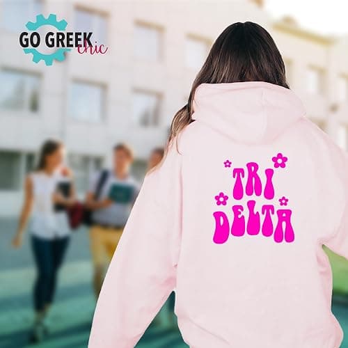 Go Greek Chic Phi Mu Retro Floral Pink Hoodie - Phi Mu thumbnail 6