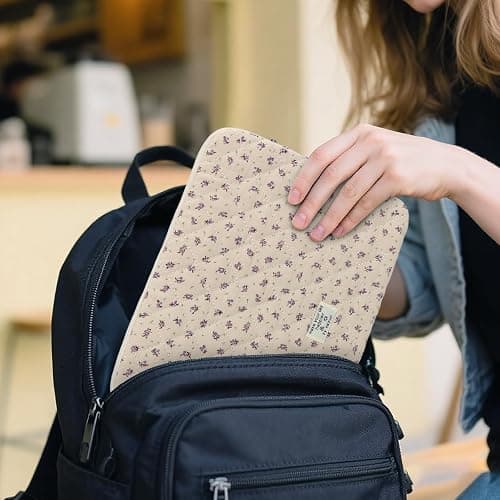 Puffy Laptop Sleeve 13-15.6 Inch Cute Quilted Laptop Protective Case Padded Floral Computer Sleeve for MacBook (A-Purple, 13 Inch) thumbnail 5