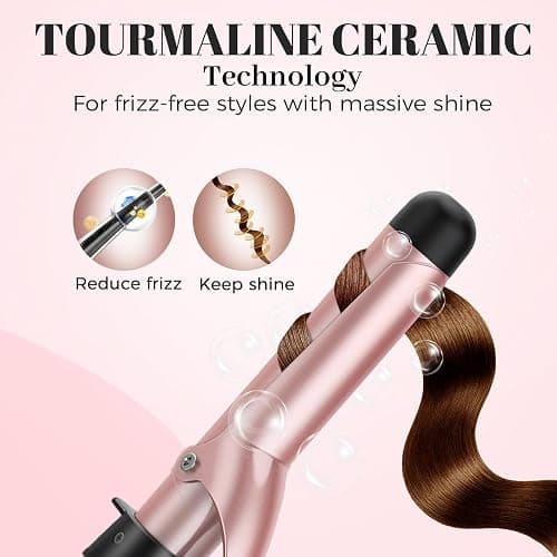 ANIEKIN 5 in 1 Curling Iron Set, Fast Heat Up Curling Wand from 3/8 to 1 1/4 Inch and a Thermal Brush Come with, Dual Voltage Hair Curler for Women All Hair Types and Travel Use, Gifts for Women thumbnail 5