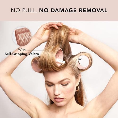 Kitsch XL Ceramic Thermal Rollers - Self Grip Hair Rollers for Blowout Look Long Hair, Medium & Short Hair, Large Hair Rollers for Volume & Curls, Thermal Curlers - Terracotta, 4pcs thumbnail 6