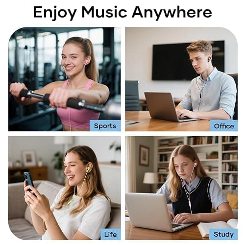 LWZCAM Wired Earbuds with Microphone 5 Pack, in-Ear Headphones with Heavy Bass, High Sound Quality Earphones Compatible with iPad, Laptop, MP3, Android Smartphones, Fits All 3.5mm Jack Device thumbnail 7