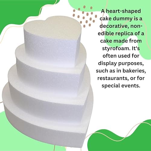 Oasis Supply Dummy Heart-Shaped Cake, 3" High x 6" Wide, White thumbnail 4
