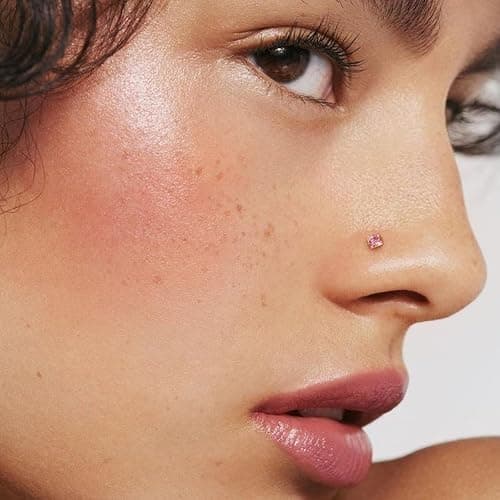 ALACLO 14K Gold Filled 4Pcs Nose Studs 20G Gold Nose Rings Studs for Women Men L Shaped Nostril Piercing Jewelry Hypoallergenic thumbnail 7