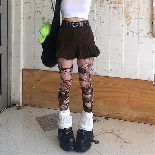 WANHUHOU 5 Pairs Disposable DIY Stockings，Easy Ripped Tights Gothic Women Fishnet Pantyhose Black Female Hollow Out Mesh thumbnail 6